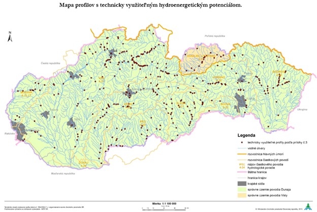 Mapa vodných profilov